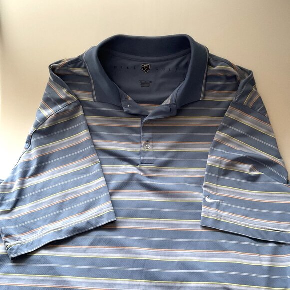 NIKE GOLF DRI-FIT MEN’S STIRPED POLO SHIRT - Picture 8 of 11